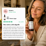 L'ÉLIXIR VENTRE LÉGER — le flacon en main, photo d'une cliente