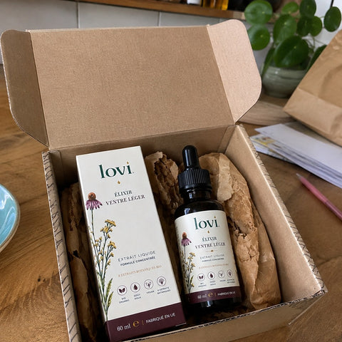 Le colis reçu — photo partagée par une cliente LOVI