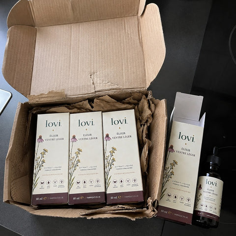 Le colis reçu — photo partagée par une cliente LOVI