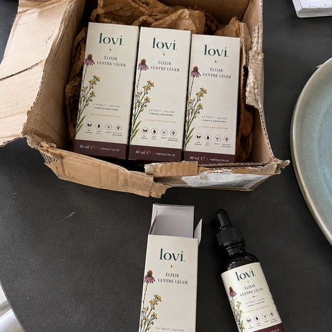Le colis reçu — photo partagée par une cliente LOVI