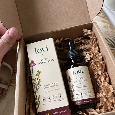Le produit reçu, en main — photo partagée par une cliente LOVI